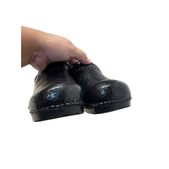 Sanita Danish Clogs Dark Green Snake Print Leather Shoes Size EU 40 US 9 /9.5 - Picture 4 of 8